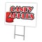 Signmission Candy Apples Yard Sign & Stake outdoor plastic coroplast window, C-1824 Candy Apples C-1824 Candy Apples - alternate 1